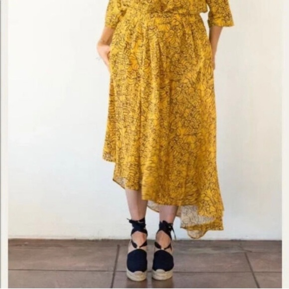 Apiece Apart Turkanna Midi Skirt Tangerine Floral Size 2 NWT - Picture 2 of 9